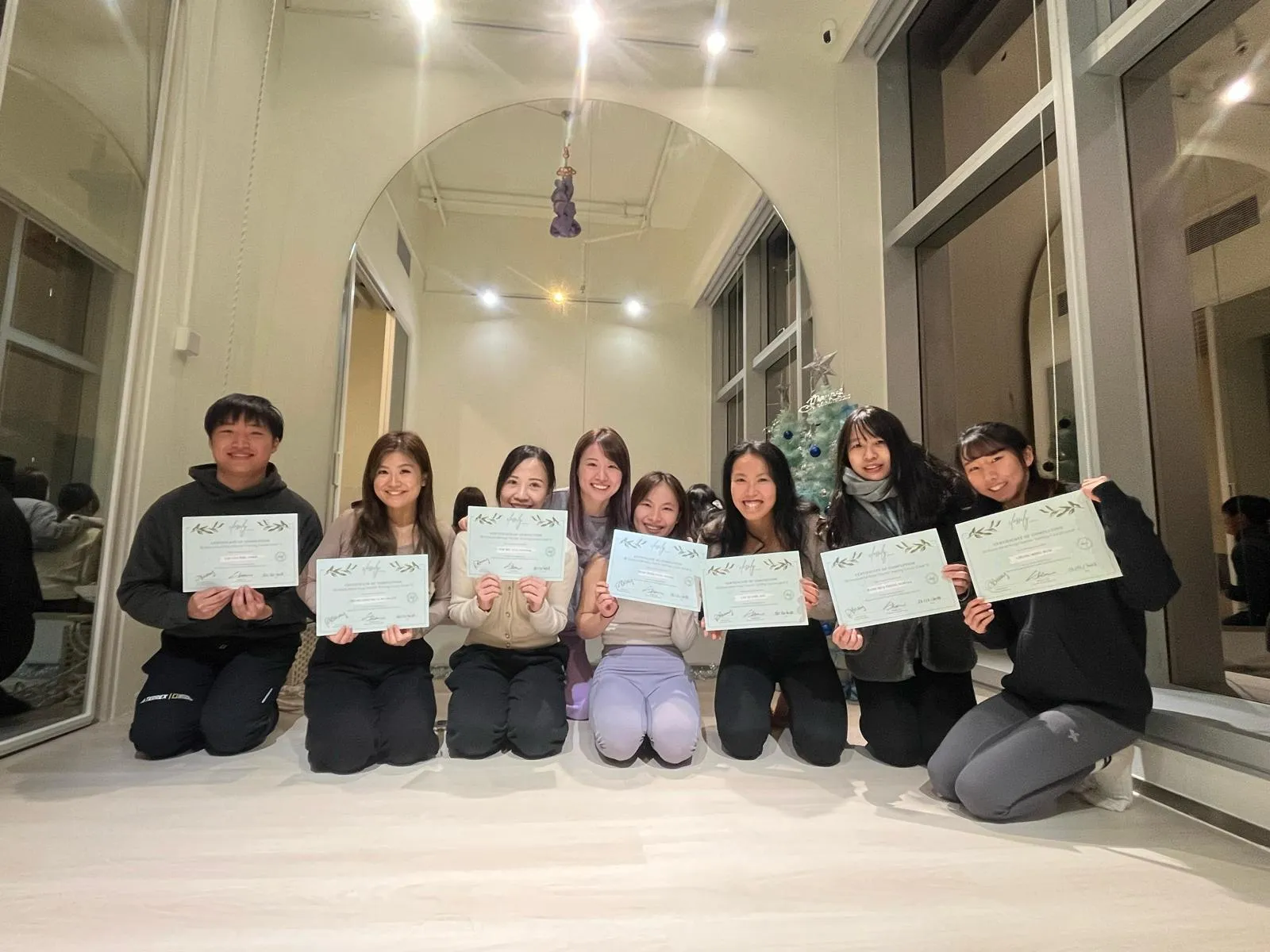 Teacher training group photo in the studio